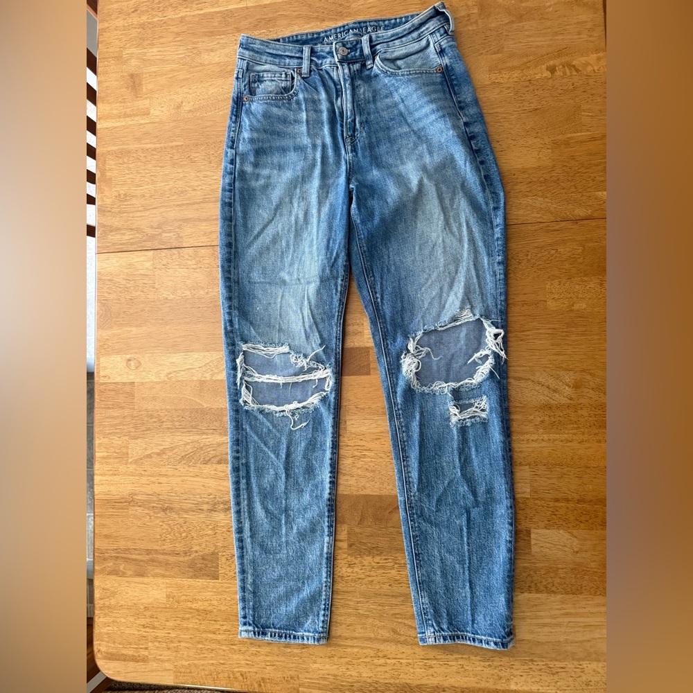 American Eagle Outfitters Ripped Blue Skinny Jeans